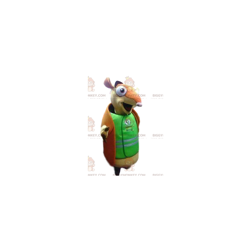 Costume de mascotte BIGGYMONKEY™ de tatou avec un maillot vert