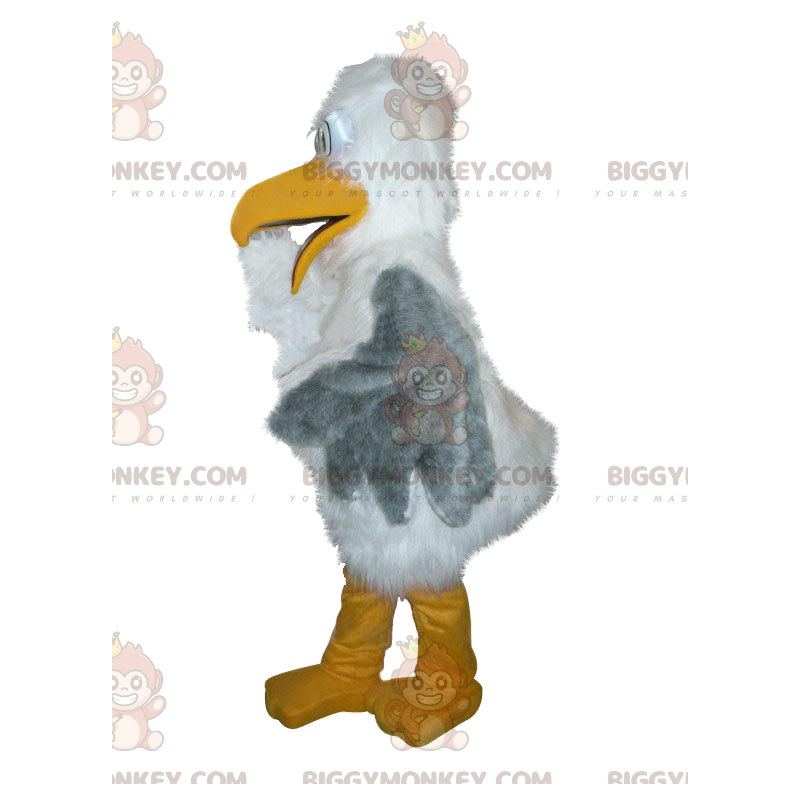 Majestätischer Albatros BIGGYMONKEY™ Maskottchen-Kostüm in Weiß
