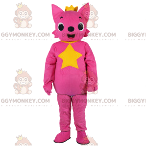 BIGGYMONKEY™ costume mascotte di volpe rosa che indossa una