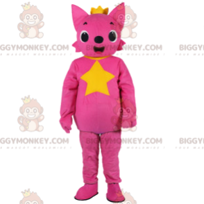 BIGGYMONKEY™ costume mascotte di volpe rosa che indossa una