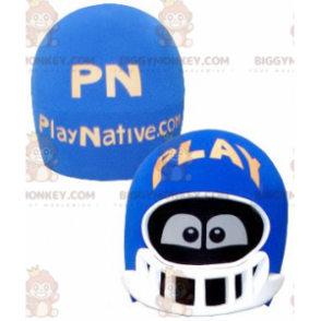 Blue and White Helmet Head BIGGYMONKEY™ Mascot Costume with