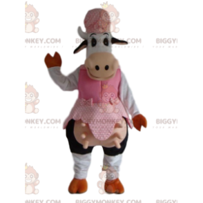 BIGGYMONKEY™ Funny Cow Farmer Outfit Maskotkostume -