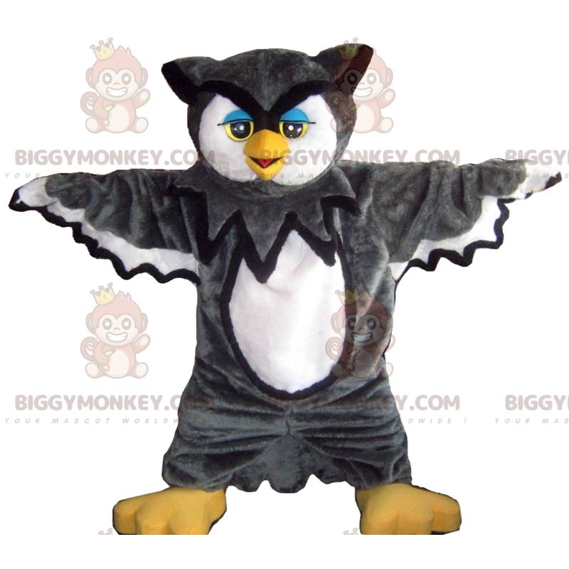 Incrível fantasia de mascote BIGGYMONKEY™ de corujas pretas e