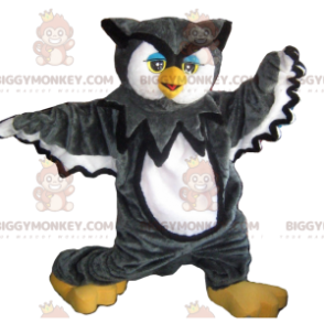 Costume de mascotte BIGGYMONKEY™ de hiboux noir et blanc