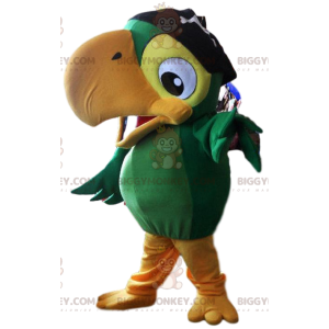 BIGGYMONKEY™ μασκότ στολή πράσινος παπαγάλος με στολή πειρατών
