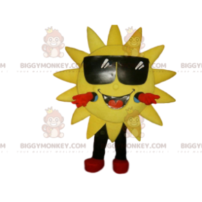 Costume de mascotte BIGGYMONKEY™ de soleil souriant et ses