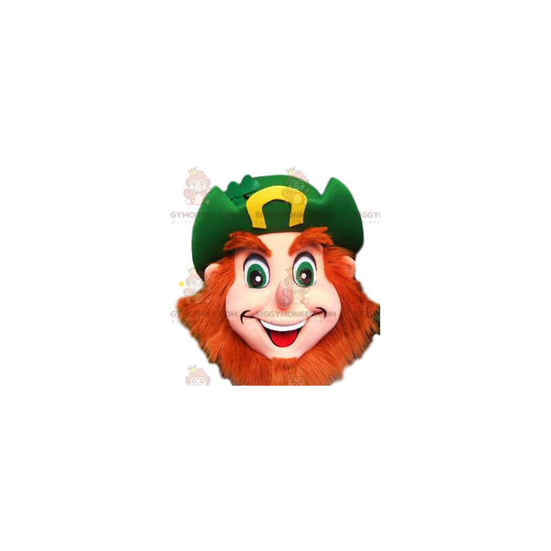 BIGGYMONKEY™ Mascot Costume Happy Bearded Leprechaun With Green