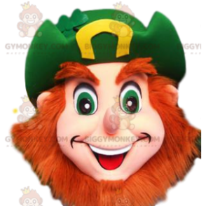 BIGGYMONKEY™ Maskotkostume Glad skægget Leprechaun med grøn hat