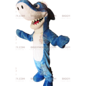 Awesome and Funny Blue and White Shark BIGGYMONKEY™ Mascot