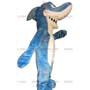 Costume de mascotte BIGGYMONKEY™ de requin bleu et blanc