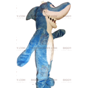 Costume de mascotte BIGGYMONKEY™ de requin bleu et blanc