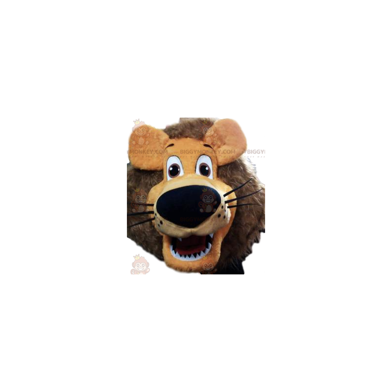 Super hauska leijona BIGGYMONKEY™ maskottiasu, jossa on