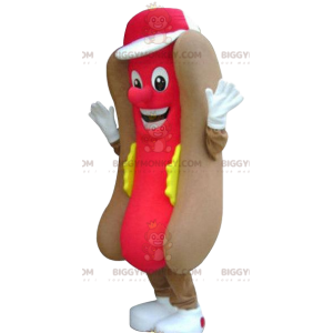 Super appetitliches Hot Dog BIGGYMONKEY™ Maskottchen-Kostüm -