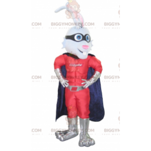 Bunny BIGGYMONKEY™ Mascot Costume Dressed As Superhero –