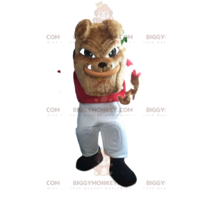 Disfraz de mascota Bulldog BIGGYMONKEY™ con camiseta roja de