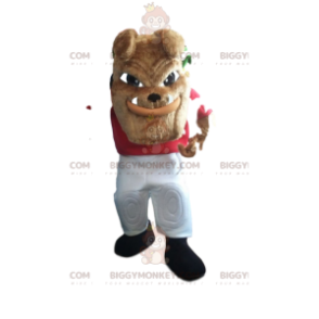 Bulldogge BIGGYMONKEY™ Maskottchenkostüm mit rotem