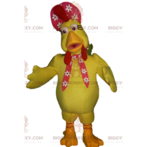 BIGGYMONKEY™ Costume da mascotte Gallina gialla e cappello a