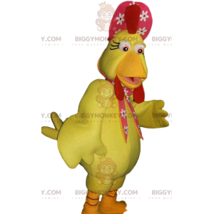 BIGGYMONKEY™ Costume da mascotte Gallina gialla e cappello a