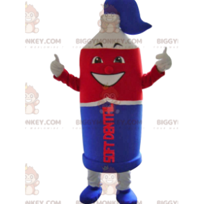 Blue and Red Toothpaste Super Tube BIGGYMONKEY™ Mascot Costume