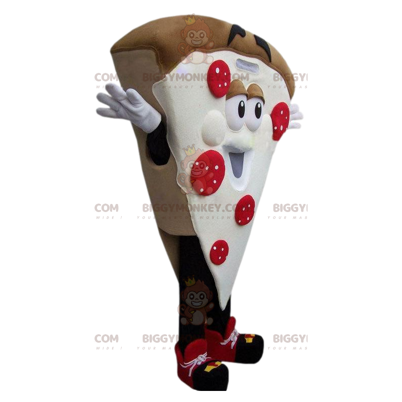 Costume de mascotte BIGGYMONKEY™ de pizza croustillante aux