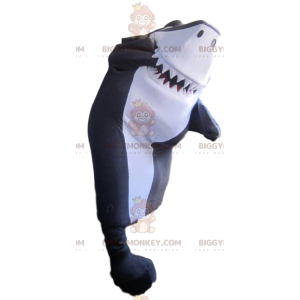 Grau-weißes Maskottchen-Kostüm von Too Fun Shark BIGGYMONKEY™ -