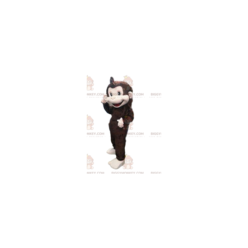 Traje de mascote marrom BIGGYMONKEY™ muito engraçado e fofo –
