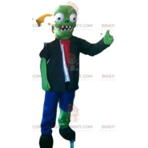 BIGGYMONKEY™ mascot costume of the monstrous green Frankenstein