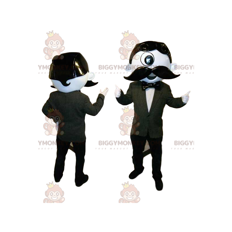 BIGGYMONKEY™ mascot costume of weird dandy with big mustache