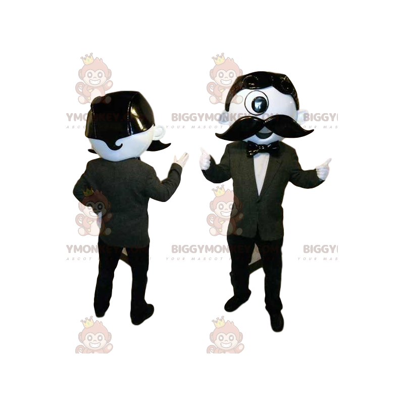 Traje de mascote BIGGYMONKEY™ de dândi estranho com bigode