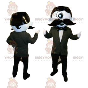 Traje de mascote BIGGYMONKEY™ de dândi estranho com bigode