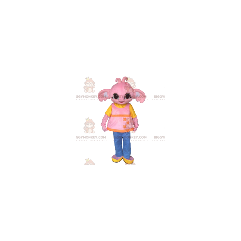 Kostium maskotki BIGGYMONKEY™ Słodki różowy słoń i różowa