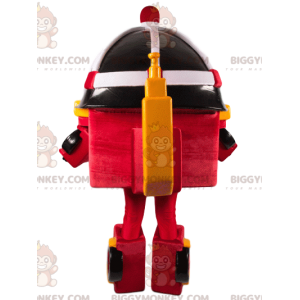 Traje de mascote BIGGYMONKEY™ de bombeiro em transformação e