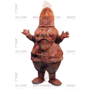 Brown Velvet Garden Gnome BIGGYMONKEY™ Mascot Costume & Helmet