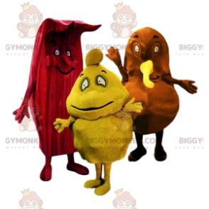 Rosso, giallo e marrone strano trio di mascotte di BIGGYMONKEY