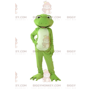 Costume de mascotte BIGGYMONKEY™ de grenouille verte très