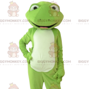 Costume de mascotte BIGGYMONKEY™ de grenouille verte très