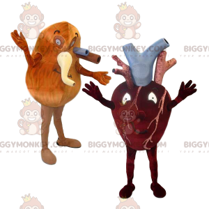 BIGGYMONKEY™ Coração e Pulmão e suas Artérias Mascote Dupla de