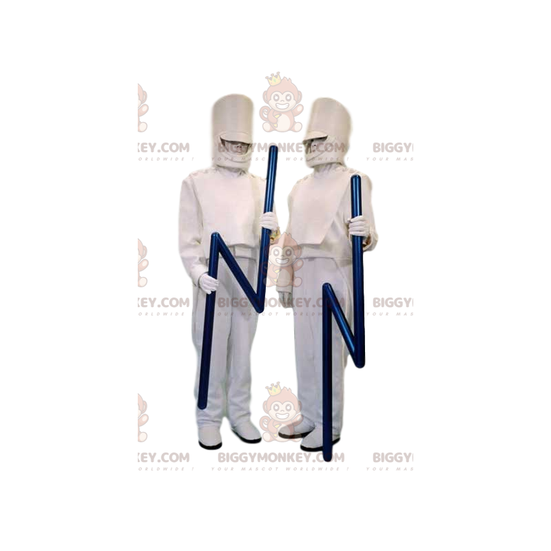 Duo de Costume de mascotte BIGGYMONKEY™ de canard blanc et leur