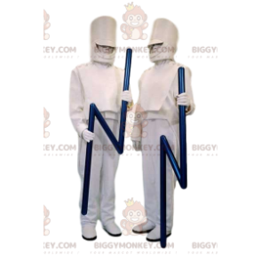 BIGGYMONKEY™ Mascot Costume Duo of White Duck and their Blue