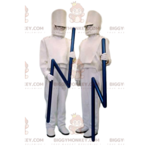 Duo de Costume de mascotte BIGGYMONKEY™ de canard blanc et leur