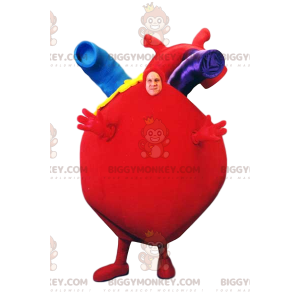 Fantasia de mascote BIGGYMONKEY™ Coração vermelho gigante com