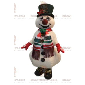 Costume de mascotte BIGGYMONKEY™ de bonhomme de neige jovial