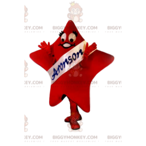 BIGGYMONKEY™-mascottekostuum met rode ster en witte