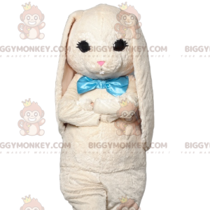 Costume de mascotte BIGGYMONKEY™ de lapinou blanc tout doux