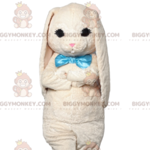 BIGGYMONKEY™ costume da mascotte di morbido coniglio bianco con