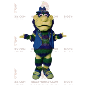 Traje de mascote Green Man BIGGYMONKEY™ com jaqueta e chapéu