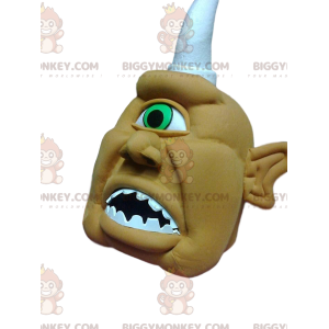 BIGGYMONKEY™ Disfraz de mascota de cíclope cruel caqui y cuerno
