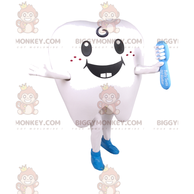 BIGGYMONKEY™ Costume da mascotte con dente bianco sorridente e