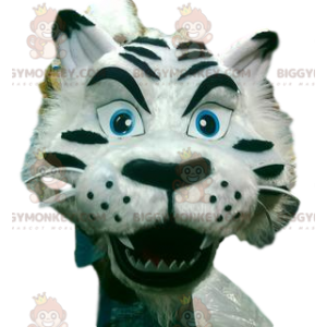 Costume de mascotte BIGGYMONKEY™ de tigre blanc royal avec son