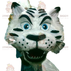 Royal White Tiger BIGGYMONKEY™ Maskottchen-Kostüm mit